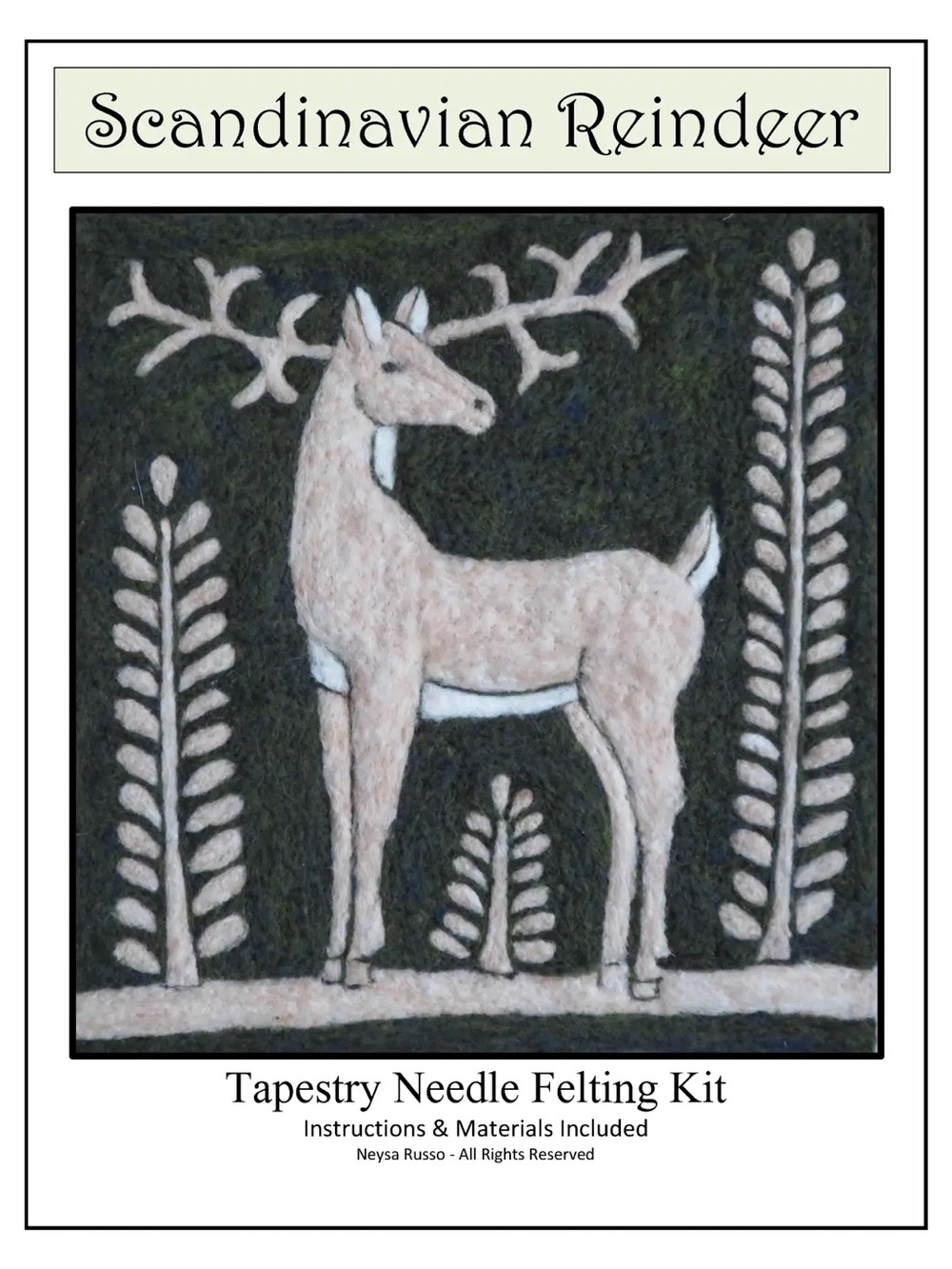 Scandinavian Reindeer Tapestry Needle Felting Kit
